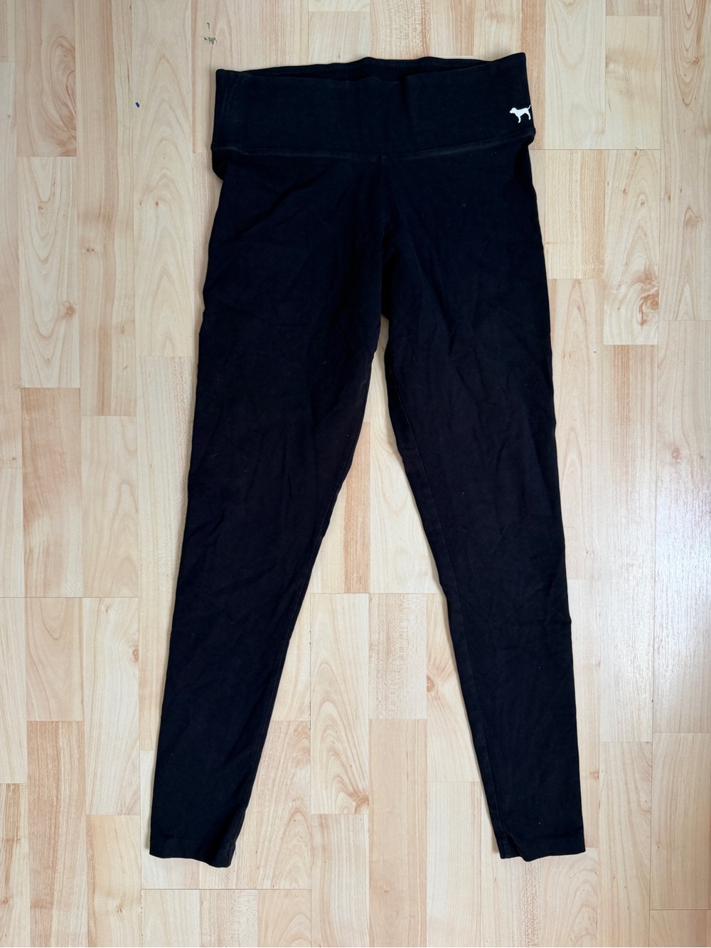 PINK Victoria's Secret Black High-Waisted Leggings with Logo